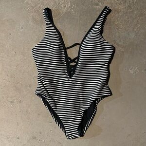 Ella Moss swimsuit black white Visionary One piece